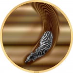 Palau 5 oz ZEBRA series CAMOUFLAGE of NATURE Gold plated $20 Silver Coin 2023